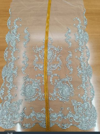 Manteleta fallera de Tul Plata 80cm