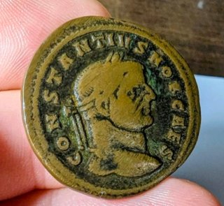 Follis Constancio I Cloro 296-297 d.C. Ticinum