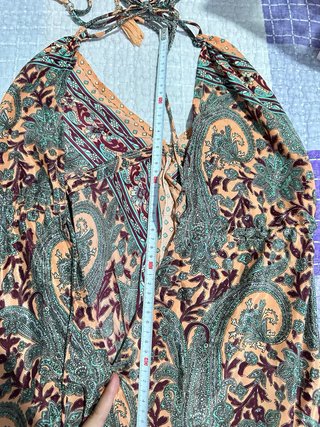 Lote vestido boho y bolso redondo mimbre
