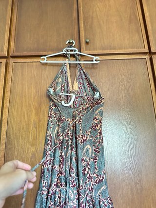 Lote vestido boho y bolso redondo mimbre