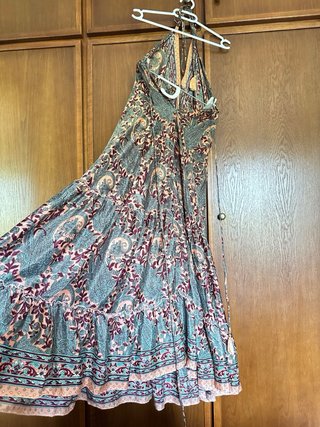 Lote vestido boho y bolso redondo mimbre