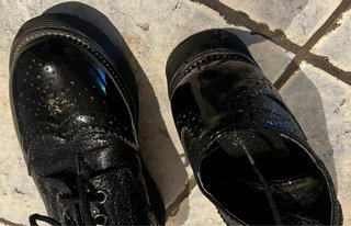 Scarpe stringate nere donna