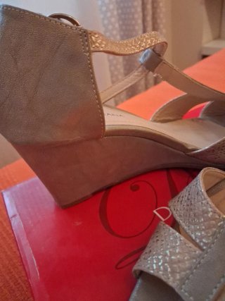 Sandalias Di Fontana Talla 40 Doradas/Plateadas