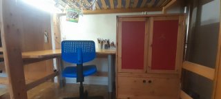 URGE Cama alta Flexa, mesa, mueble almacenaje inf.