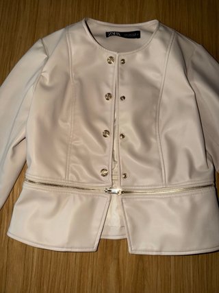 Chaqueta Zara Piel Blanca