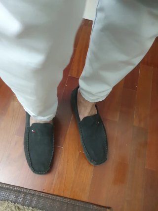 Mocasines ante azul