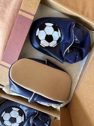Patucos bebé fútbol azul