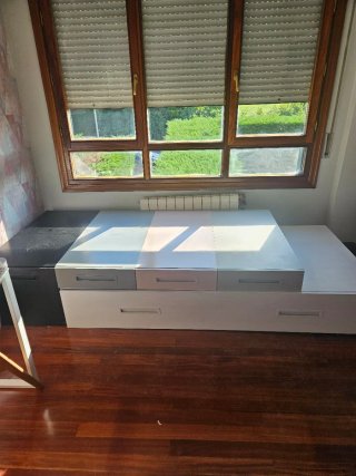 Dormitorio juvenil moderno blanco y gris
