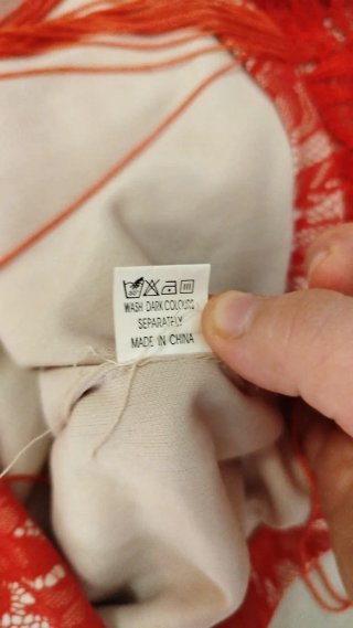 Vestido de fiesta con flecos y encaje Talla XL