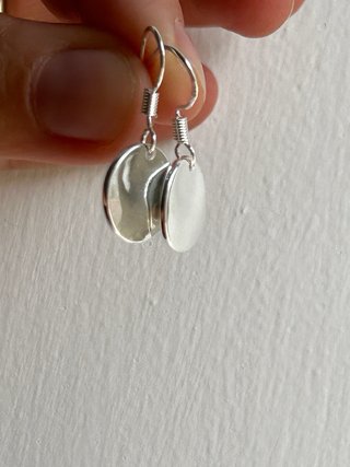 Orecchini Pendenti Disco Martellato Argento 925