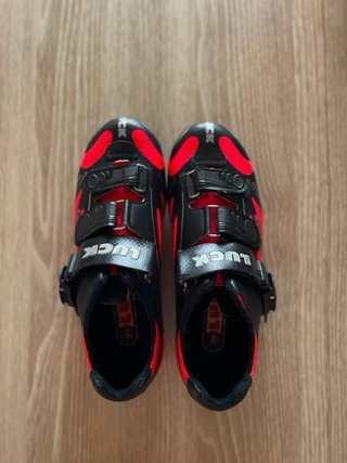 Zapatillas Ciclismo Carretera LUCK Negras/Rojas
