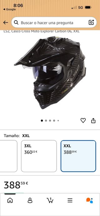 Casco Moto LS2 Explorer Carbon talla L