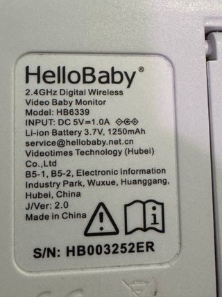 Vigilabebés HelloBaby 2.4GHz Blanco