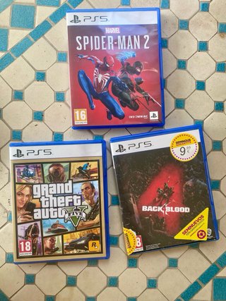 Lote 3 Juegos PS5: Spider-Man 2, GTA V, Back 4 Blo