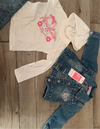 Conjunto 3-6 meses menina jeans e t-shirt