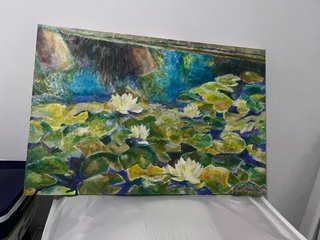 Cuadro Lienzo Acrílico Nenúfares 43x38 cm