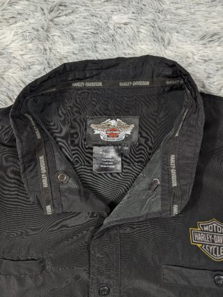 Harley Davidson Camisa Mecánico Llamas Vintage 3XL