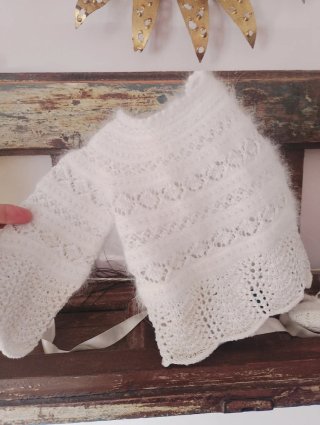 Conjunto bebé punto hecho a mano 3 piezas