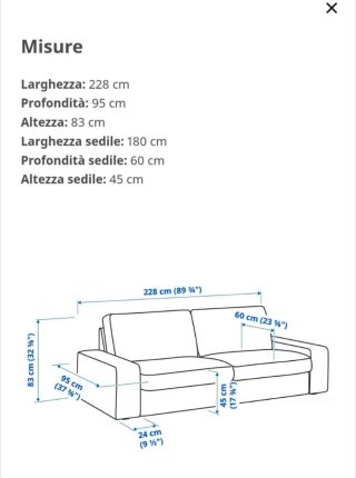 Divano KIVIK 3 posti IKEA grigio chiaro