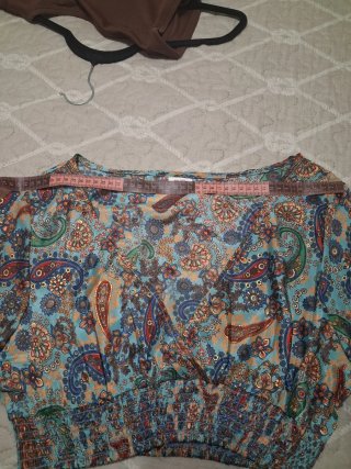 Blusa Boho Estampada Manga Campana Talla Única