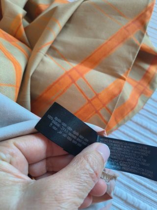 Falda Zara capa cuadros beige/naranja