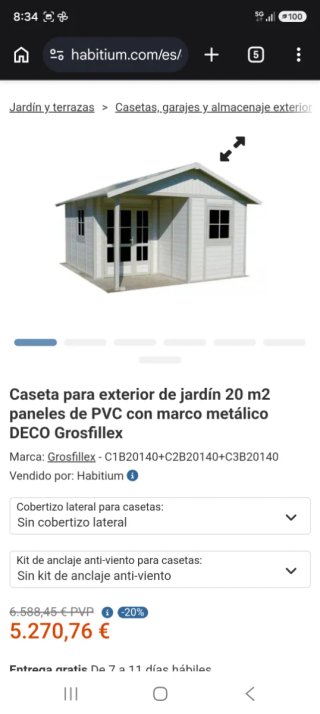 Caseta jardín PVC Grosfillex sin montar