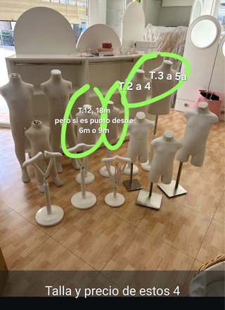 Maniquíes y bustos infantiles T. 2 a 18m