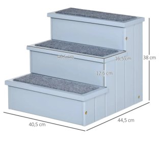 Escalera madera mascotas con almacenaje