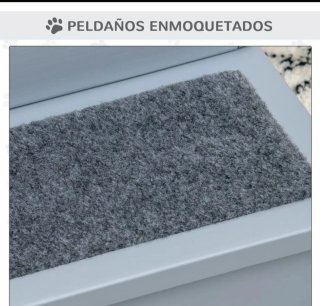 Escalera madera mascotas con almacenaje
