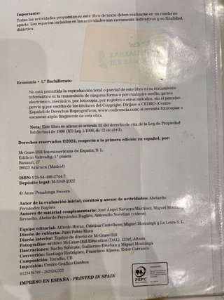 Economía 1.o Bachillerato