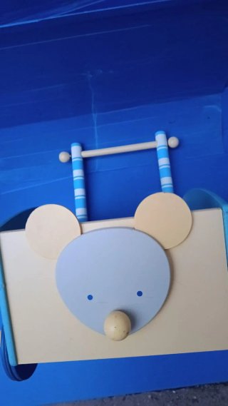 Carrito de madera ratón infantil