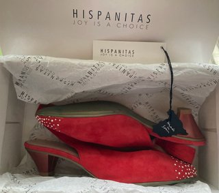 Scarpe con zeppa rosse da donna