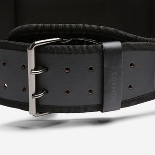 Cinturón Lumbar Musculación Negro Piel Resistente
