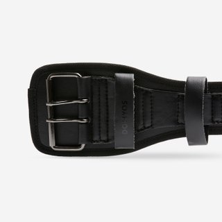 Cinturón Lumbar Musculación Negro Piel Resistente