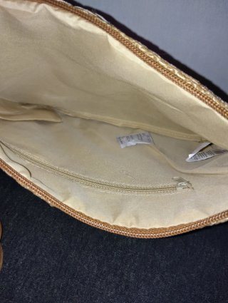 Pochette tracolla in paglia ricamata Ale-Hop nuova
