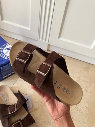 Sandalias Birkenstock Marrón Ante Doble Tira
