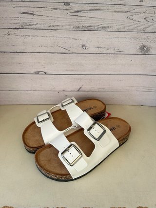 Ciabatte donna estive bianche fibbie regolabili 38