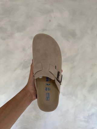 Zuecos Beige o Gris Claro Ante Birkenstock Nuevo
