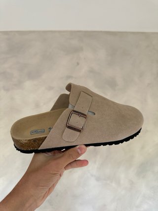 Zuecos Beige o Gris Claro Ante Birkenstock Nuevo