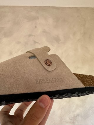 Zuecos Beige o Gris Claro Ante Birkenstock Nuevo