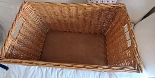 Gran cesto de mimbre natural artesanal XXL