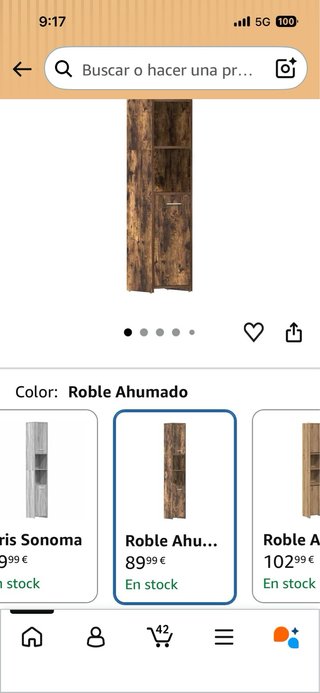 Armario estrecho roble ahumado