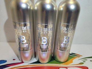 3 bottiglie vuote Belvedere Chrome Edition magnum