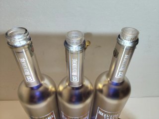 3 bottiglie vuote Belvedere Chrome Edition magnum