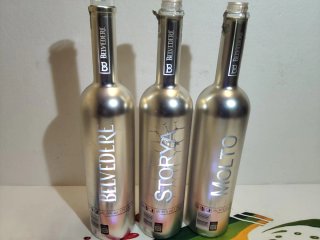 3 bottiglie vuote Belvedere Chrome Edition magnum