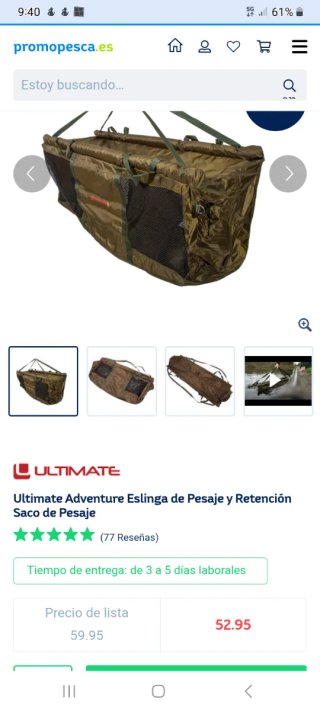Saco de pesaje carpfishing Ultimate Adventure