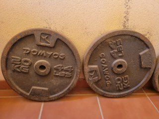 Discos musculación de hierro 20 kg (28 mm)