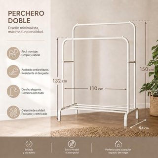 Edihome - Percha para ropa 110 x 150 x 54 cm
