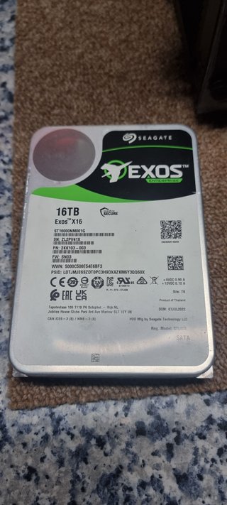 Disco Duro Seagate 16TB Exos X16