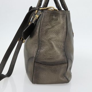 PRADA Tote Bag Leather 2way Gold Auth 182095 -